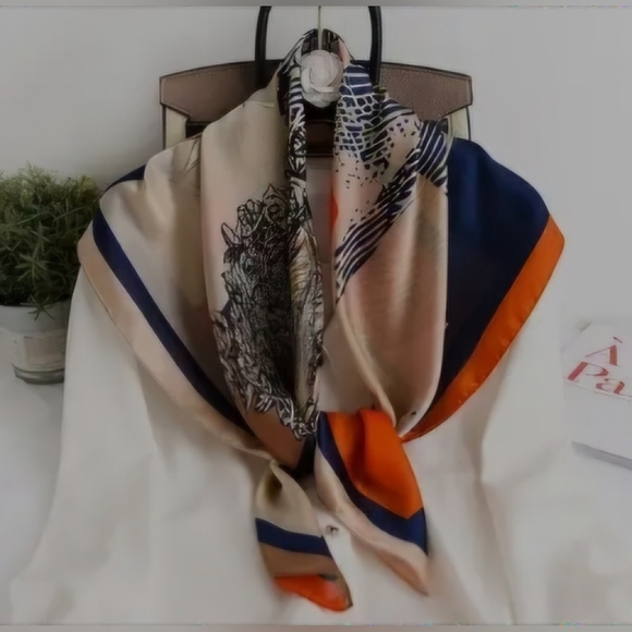 NEW Paisley Print Satin Scarf - Multiple Colors - Picture 8 of 8